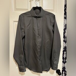 Calvin Klein Slim Fig Grey Button Up Dress Shirt (Men’s 34-35) Semi Formal